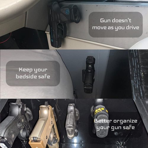 GMW 2-Pack HQ Rubber Coated Gun Magnet Buckler Series - 30 lbs. Rating Magnetic Gun Mount for Car, Truck, Desks, Safes, and Walls - Concealed Handgun Holder (Black)
