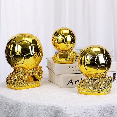 SUSANMAISON Golden Ballon Football Championship Prize Trophy Customizable Player Award Soccer Replica Fan Collectible Birthday Gift (25cm/9.8inch)