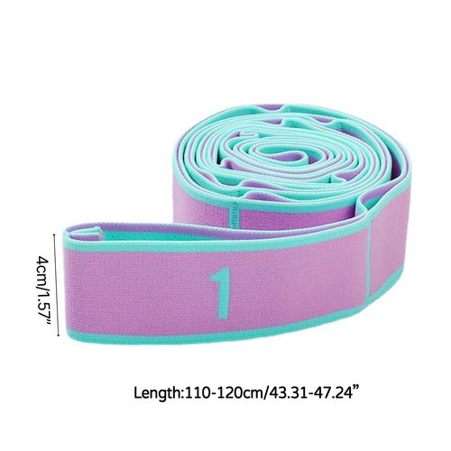 Uqezagpa Stretch Strap with 9 Loop Elastic Stretching Band for Physical-Therapy Dance Pilates Hamstring Strength Training