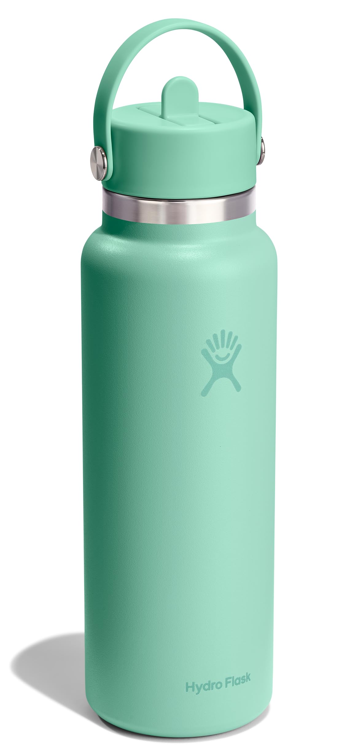 Hydro Flask Water Bottle - Insulated Stainless Steel - Wide Straw Lid, Non Spill, Leakproof in 40 Oz Mermaid Green