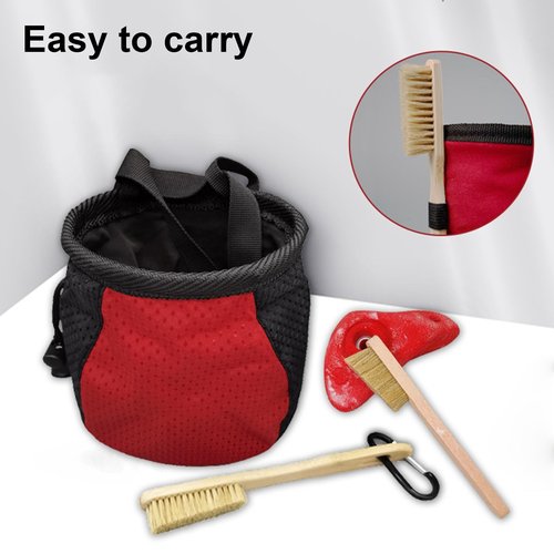 LEAQU Bouldering Brush with Thick Ultra Durable Boar's Hair Bristles,Perfect Rock Climbing Brushes for Rock Climbing Holds on Climbing Wall as Climbing Chalk Brush Indoor or Outdoor H