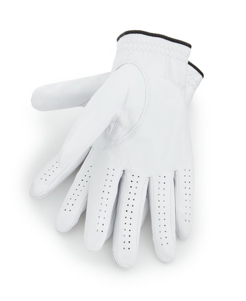 PGA TOUR Two Pack Men's Leather Glove-Right, Bright White, Medium