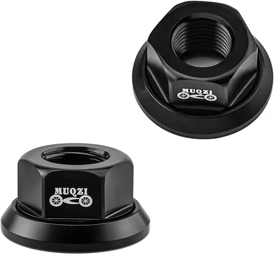 2Pcs M10 Bike Wheel Hub Axle Nuts 7075 Aluminum Alloy Bicycle Hub Flanged Axle Nuts Bike Parts Accessories for Front and Rear Bike Wheel