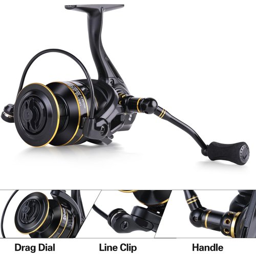 Spinning Fishing Reel,5.0:1 Gear Ratio,Instant anit-revrese Left/Right Interchangea Freshwater Fishing Reel,2000 Series