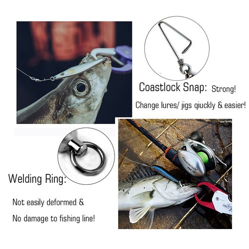 AMYSPORTS Saltwater Connector Fishing Snap Swivel High Strength Snaps Swivel Freshwater Ball Bearing Fishing Swivels Stainless Steel Corrosion Resistant Black Nickel 25pcs 31lbs