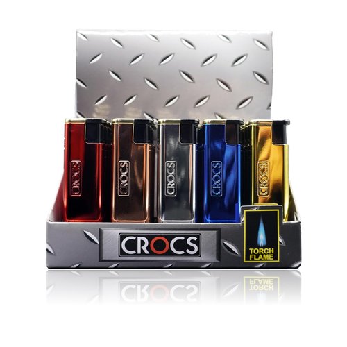 Crocs Metal Pocket Lighter, Wind Resistant Torch Lighter Windproof Candle Lighter, Butane Refillable Lighters for Candle, Sleek Metal Finish Cool Lighters - 5 Pack