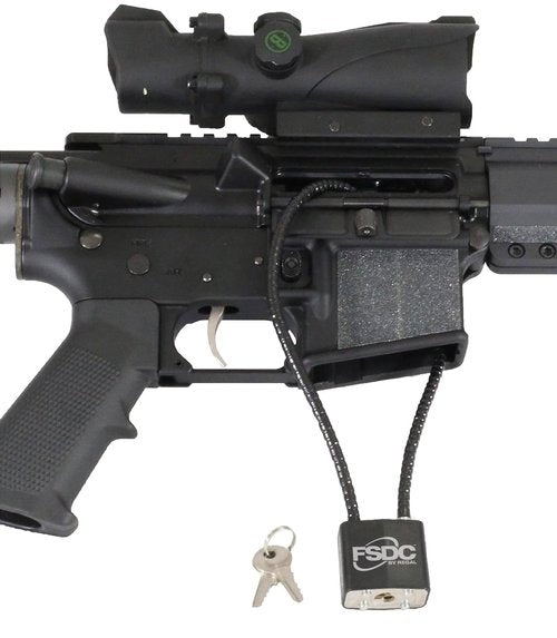 FSDC (Firearm Safety Devices - FSDC-CL1020RKD 15" Gun Cable Lock with 2 Keys - California DOJ Approved Lock - Scratch-Resistant Plastic Body & Cable Cover