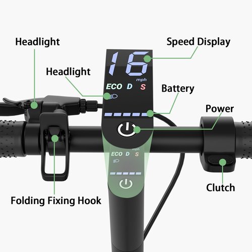 Electric Scooter for Adults Commute,Foldable with Detachable Seat&Phone Holder 21 Miles Range Top Speed 19MPH 8.5''Tires 350W Motor Dual Brake and Suspension Max Load 264LBS App Control for Teens