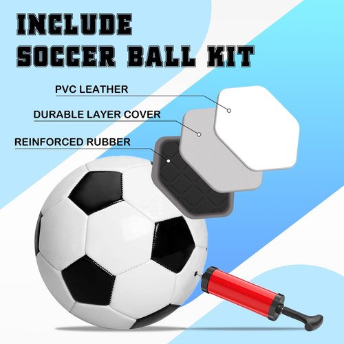 ANMERXG 6x4FT Kids Soccer Goals for Backyard, 6'x4' Portable Soccer Goal with Ball and Cones Soccer Net Set Training Equipment (6x4FT, Blue, 1 Set)