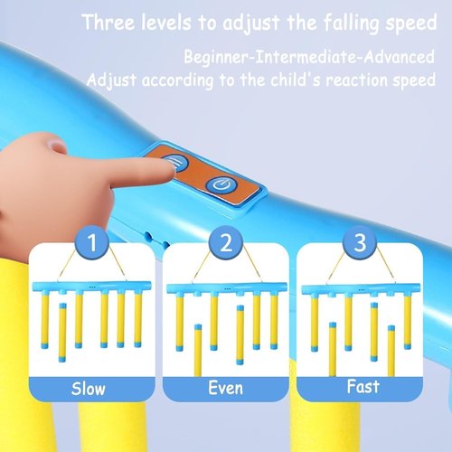 IZIVE Reflex Challenge Game, Reflex Stick Game, Reflex Game Falling Sticks, Reaction Training with 3 Adjustable Speed, Upgrade Remote Control (Blue-Remote Control)
