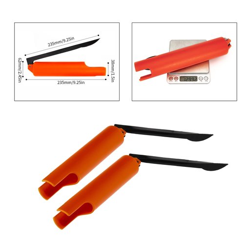Foldable Fishing Rod Holder (2-Pack) - Orange ABS/Stainless Steel Ground Insert Pole Stand, 3.8cm Universal Diameter for Bank/Beach Fishing, Compact & Durable Accessory