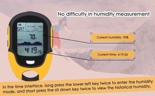Handheld GPS Navigation for Hikers,GPS Navigation Receptor USB Portable Rechargeable Digital Altimeter Barometer LCD Thermometer with LED Flashlight for Cam Hiking Climbing Outdoor Sport