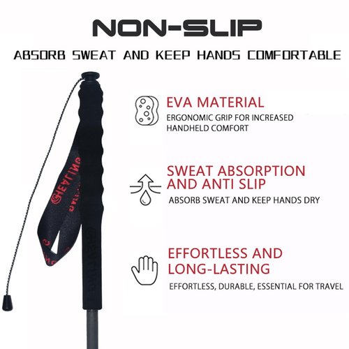 Carbon Fiber Trekking Poles - 2 Pack Ultralight Foldable Walking Sticks for Hiking, Camping & Mountaineering | Anti-Shock Ergonomic Hiking Poles with Cork Grips for Men & Women (110CM)