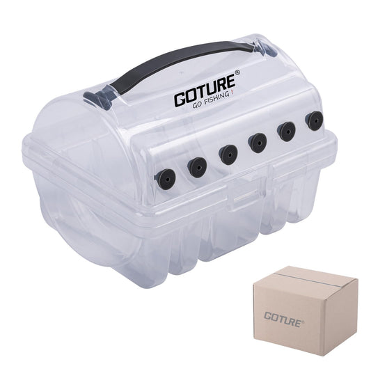 Goture Anti-Tangle Fishing Line Storage Box, 6 Slots (2 Large+4 Standard)