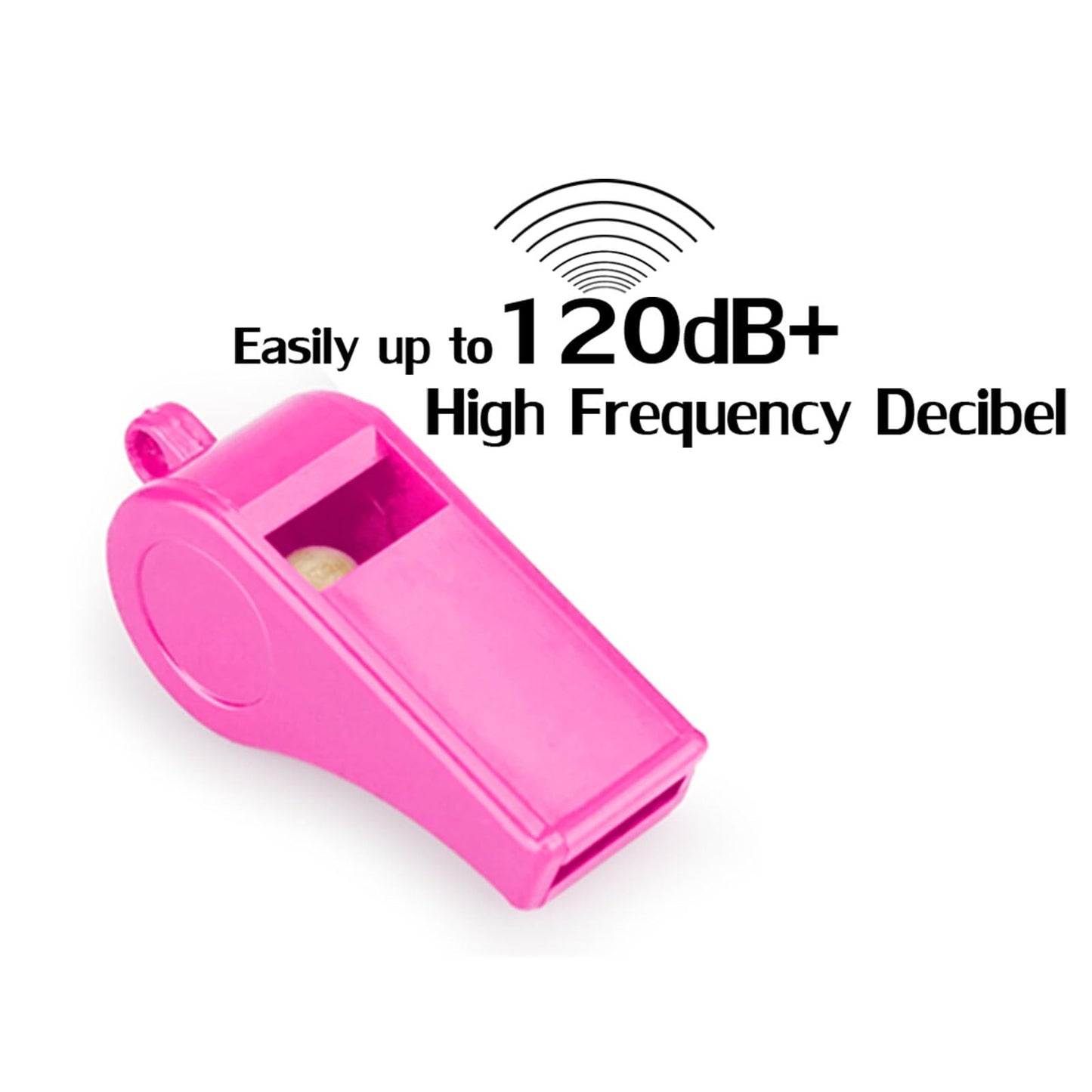 Hipat 12 Pack Pink Loud 120dB Plastic Whistles with Lanyard – High-Pitched Safety Whistle for Sports, Coaching, and Collective Entertainment