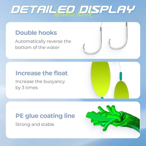 Upgraded Double-Hook Reverse Bottom Rig, 2025 New Swimming Bait for Freshwater Saltwater,Fishing Lures for Beginners Amateurs and Professionals Outdoor (3 Pack, Large)