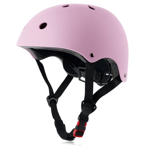 OUWOR Adult Skateboard Bike Helmet for Men and Women, Lightweight Adjustable, Multi-Sport for Bicycle Skate Scooter (Pink, Large)