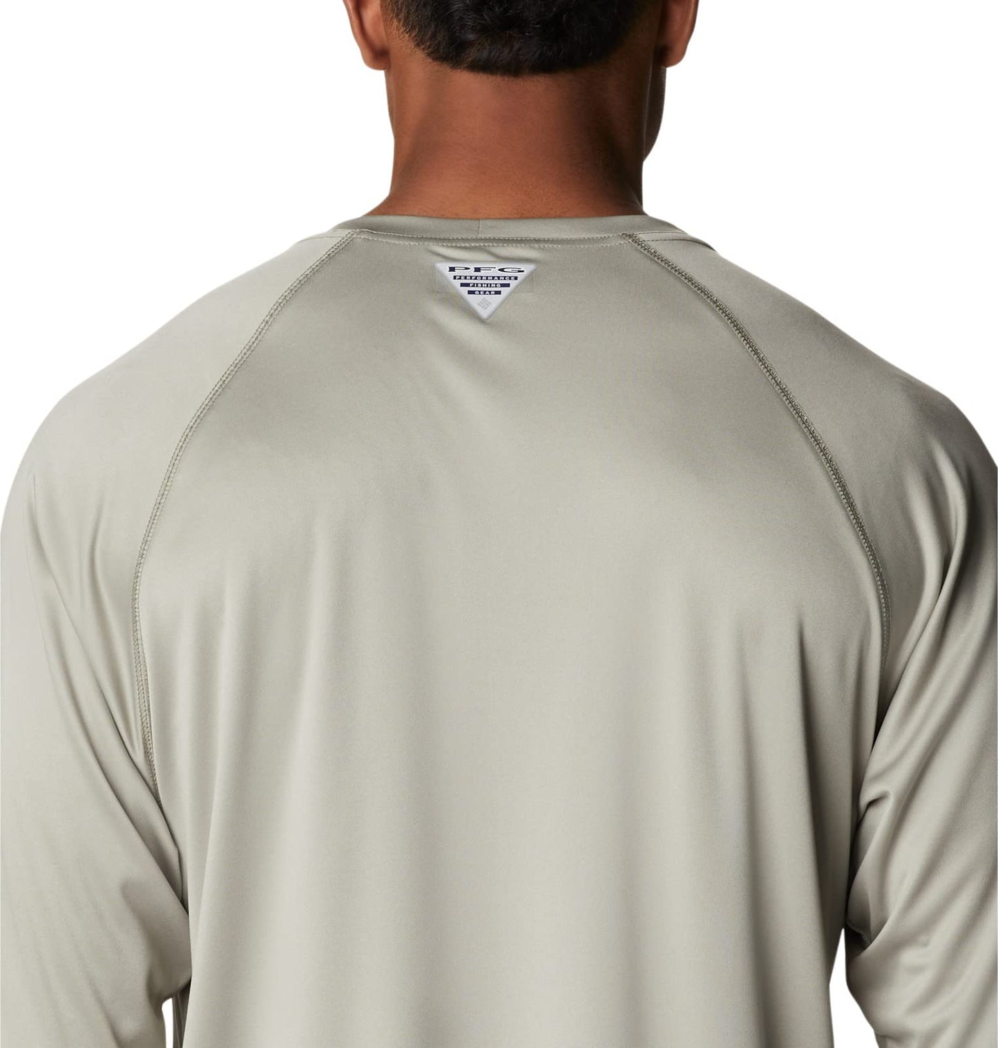 Columbia Men's Terminal Tackle Long Sleeve Shirt, Safari/Cool Green Logo, 3X Tall
