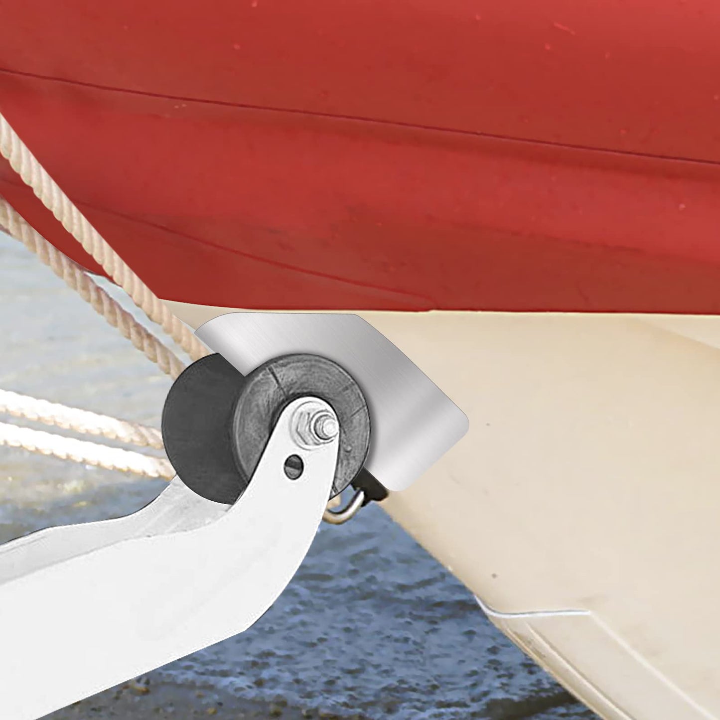 Haoguo Boat Keel Guard, Boat Bow Protector with 3M VHB Adhesive, 9.9''*9.9'', 316 Stainless Steel, Professional Shape Design, Essential for Ships or Yachts