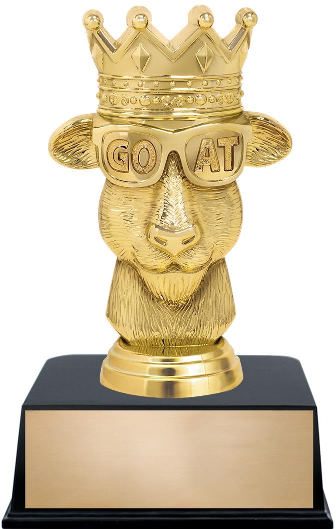 Crown Awards 6" G.O.A.T. Greatest of All Time Trophy On Black Base - Custom Engraving