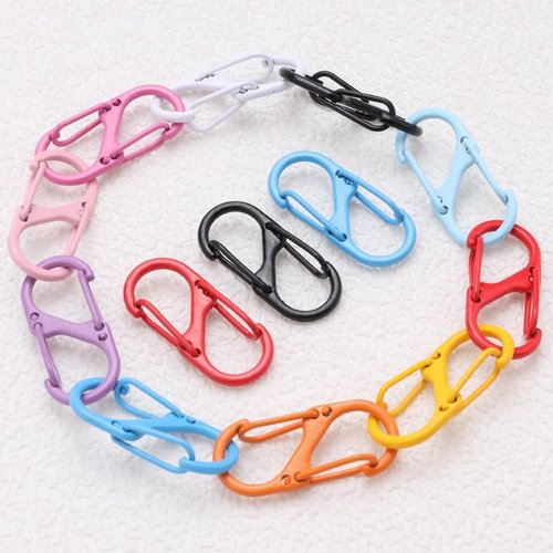 Tapeta 12 Pcs Dual Wire Gate Snap Hook 1.6 Inch Small Alloy Snap Hook Tiny Key Clip Interlocking Keychain Hook Spring Double Sided Clips Keychain Buckle Tool for Camping Fishing Hiking (Multicolor)