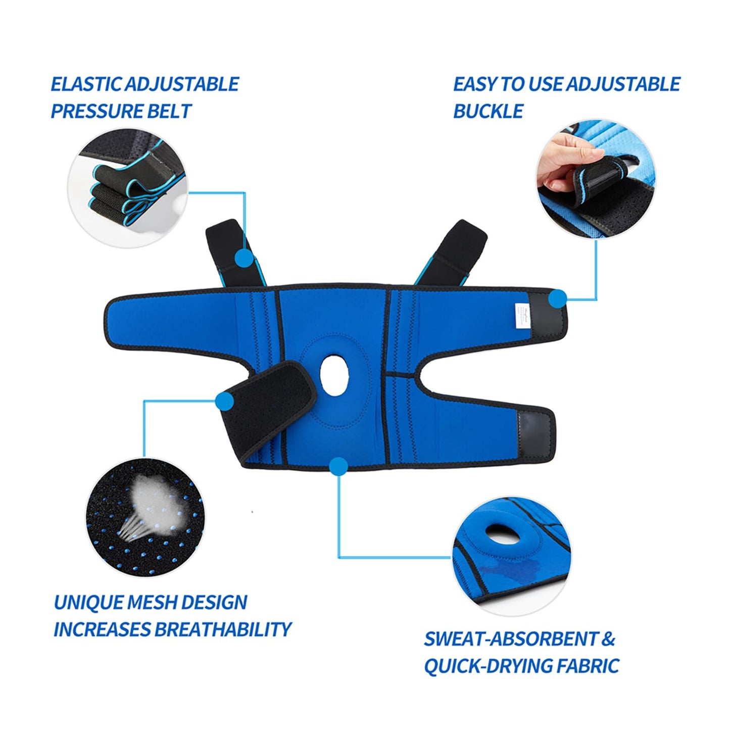 DOUFURT Knee Brace for Men & Women, Side Stabilizers & Patella Gel Pads