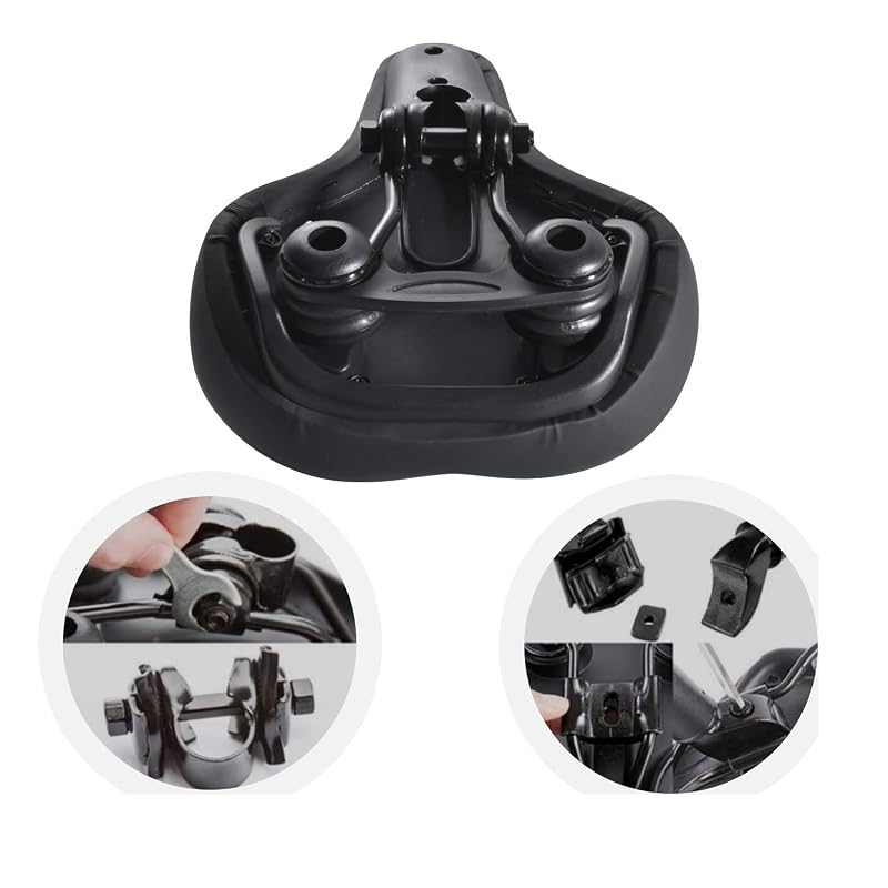 Roguoo Red Bicycle Seat Gel - Dual Shock Absorbing Waterproof Saddle for Mountain & Road Bikes