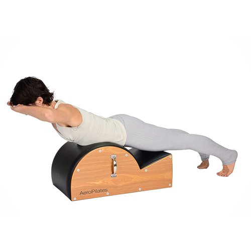 AeroPilates Stamina Products Posture Corrector Pilates Barrel with Upholstered Surface and Built In Handle for Strength Training, Wood and Black