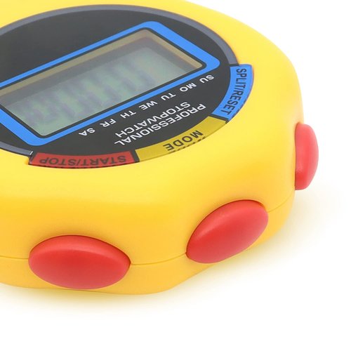 6 Pack Multi-Function Electronic Digital Sport Stopwatch Timer, Large Display with Date Time and Alarm Function,Suitable for Sports Coaches Fitness Coaches and Referees (Yellow)