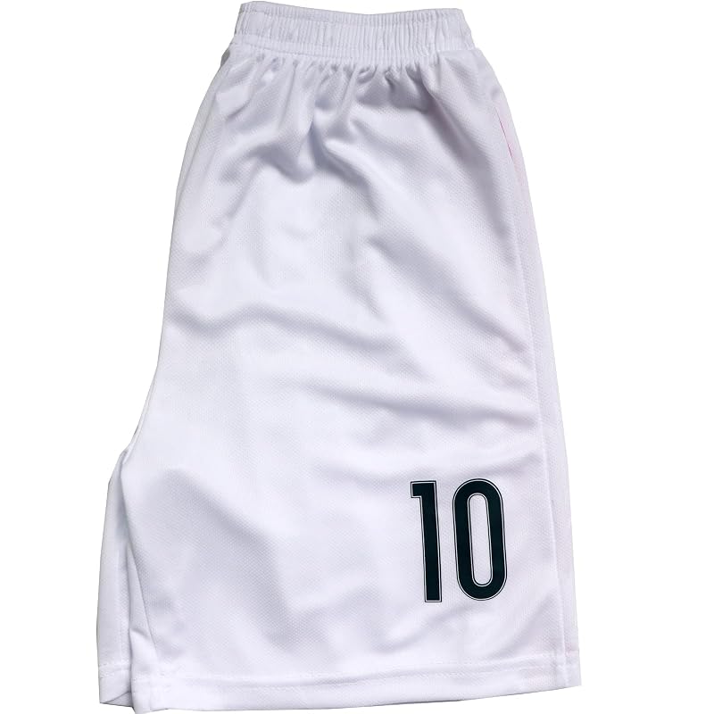 ORGBRAIN Kids Soccer Jersey Shorts Socks Set White 28 - Youth Size 10-11 Years