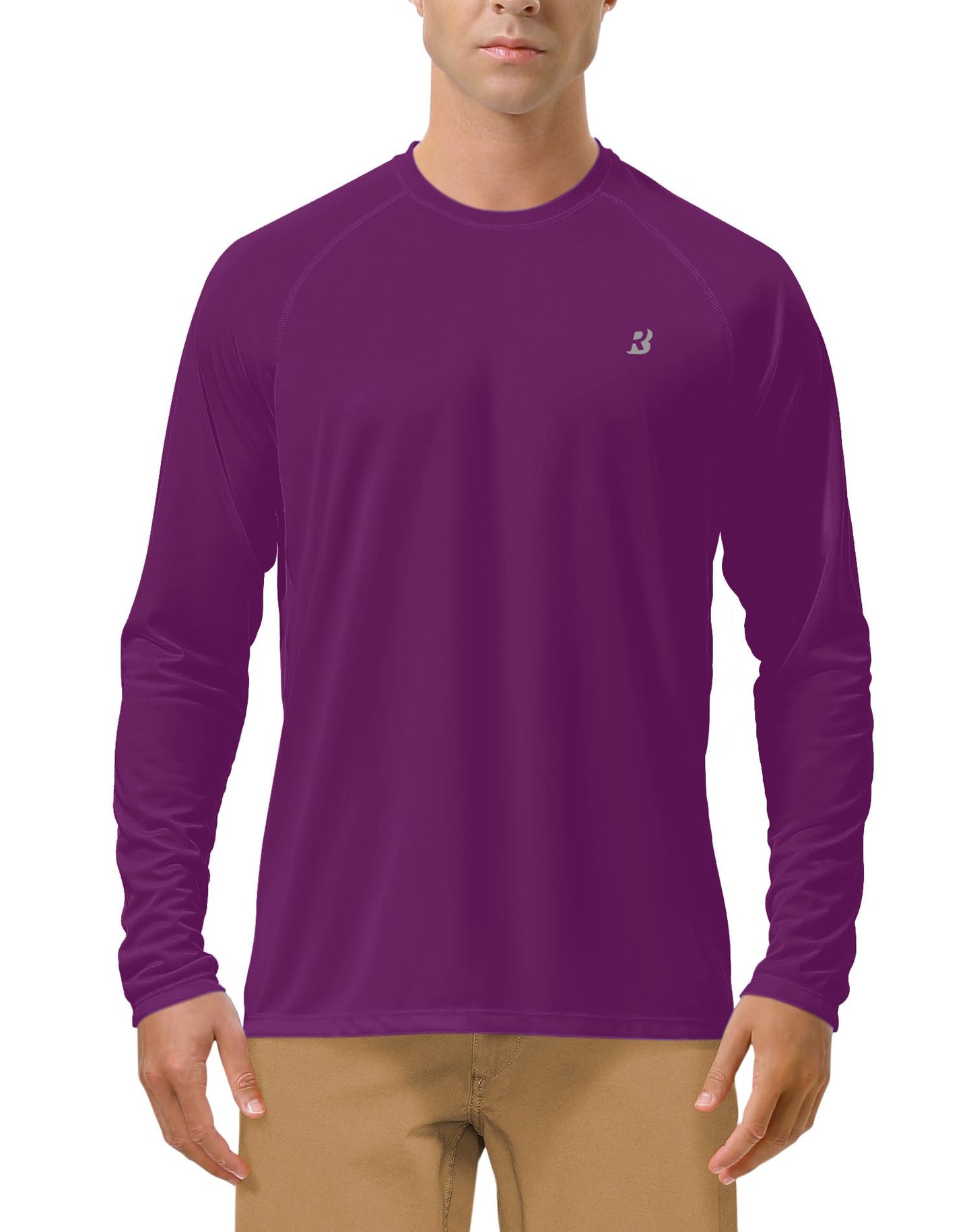 Roadbox Mens UPF 50+ Long Sleeve SPF Diving Rash Guard UV Sun Protection Shirts for Outdoor Fishing Hiking Swimming Running