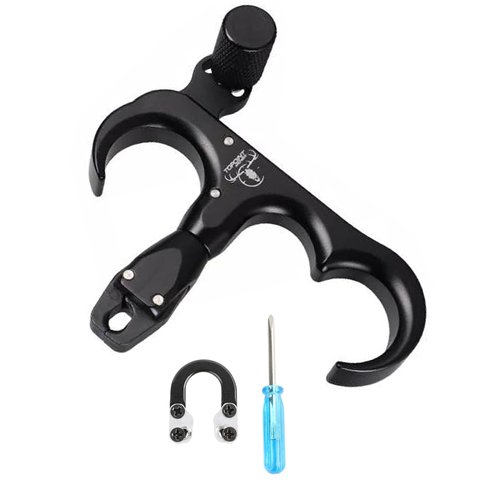 ZSHJGJR Archery Bow Release Aid 360° Rotating Head Thumb Release for Compound Bow Hunting Shooting Accessories (Black)