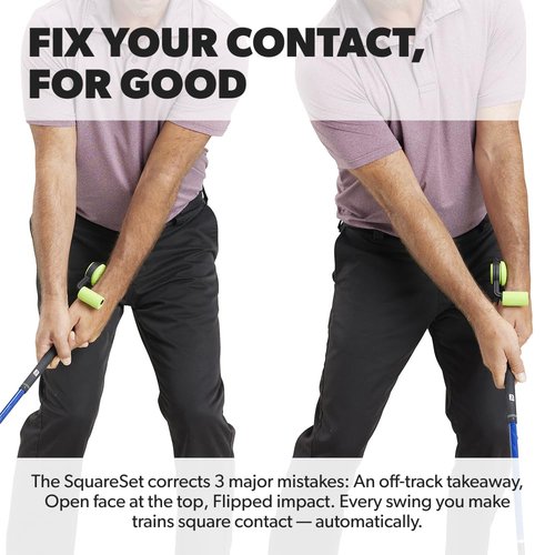 SquareSet Golf Swing Trainer | Instant Feel-Based Feedback | Fixes Your Contact and Gives You Pro-Level Clubface Control (for Right Handed Golfers)