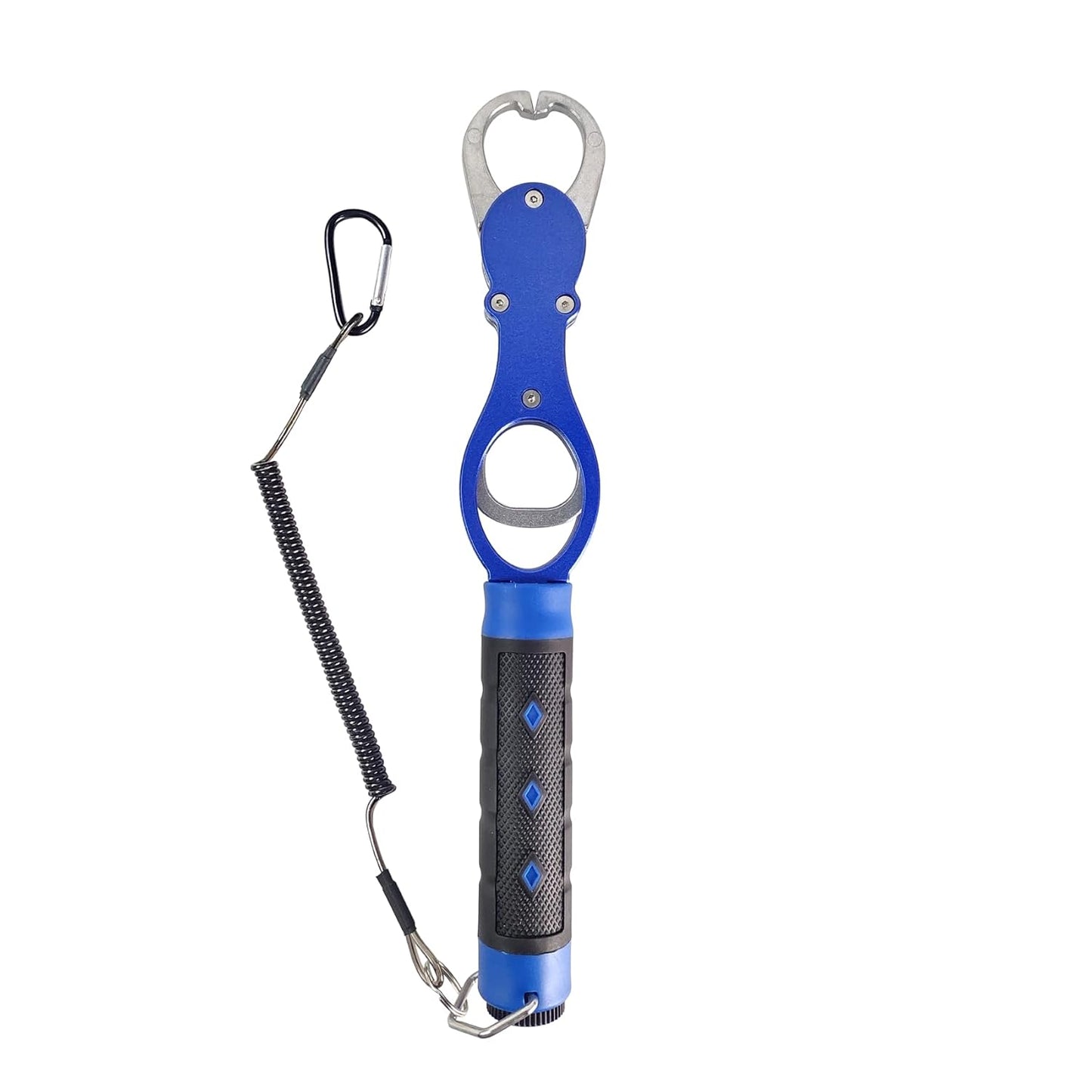 11.4'' Heavy-Duty Fish Gripper with Scale Rustproof Aluminum Body, Non-Slip Rubber Handle, Built-in Weight Estimator & Wrist Lanyard