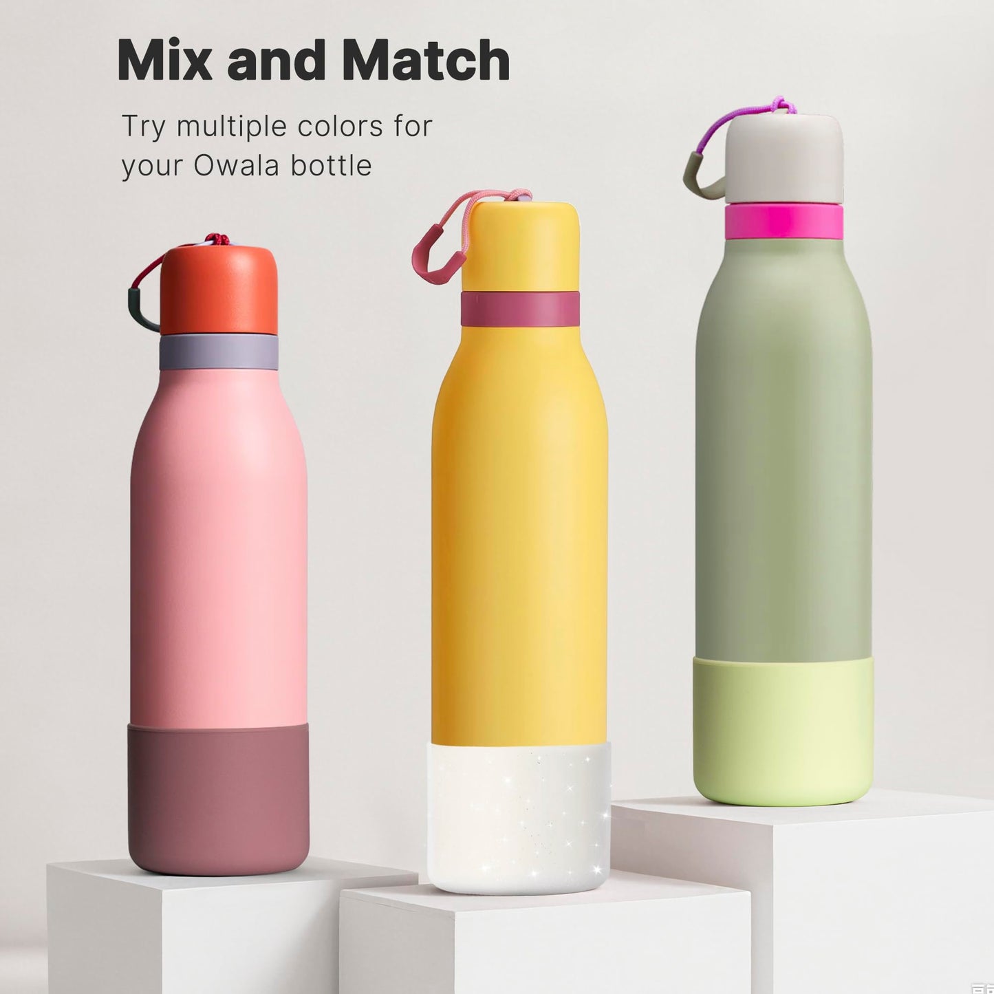 Lpaacat Silicone Water Bottle Boot for 24/18 oz Owala FreeSip Twist, Anti-Slip Rubber Bottom Protector Sleeve Cover Compatible with Owala 24 oz FreeSip Twist Water Bottle with Straw (Green)