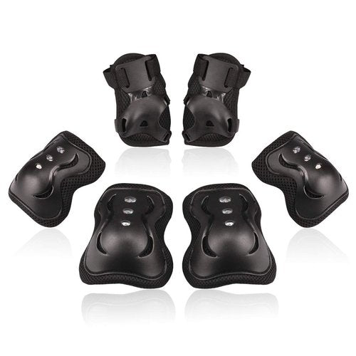 Kids/Youth Knee Pad Elbow Pads Guards Protective Gear Set for Roller Skates Cycling BMX Bike Skateboard Inline Skatings Scooter Riding Sports (Black, Small (3-8 years))