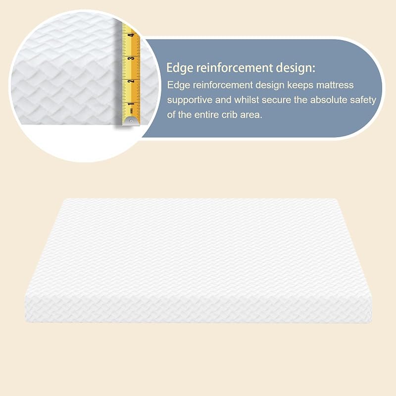 3 Inch Toddler Mini Mattress 38x26 Waterproof Foam Mattress Pad - White