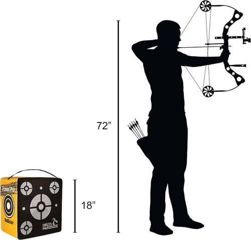 Delta McKenzie Travel Pro Portable Layered Foam Archery Target - Welded Core Technology - 18"x16"x11" - Field Points & Broadheads - Traditional Recurve Compound Bow Practice Target