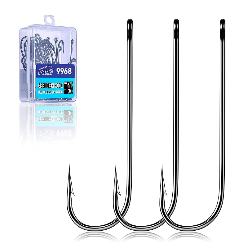 Aberdeen Fishing Hooks 30/50/100pc, Black Nickel #2/0 50pc - POHU Crappie Hooks