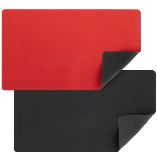 Okuna Outpost 2 Pack Card Game Mat for Magic and MTG - 24x14 inches Board TCG Playmat - 1 Black and 1 Red - Board Game Playmat