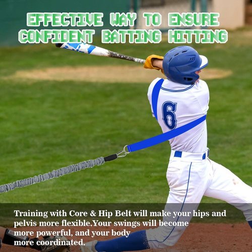 Baseball Resistance Band Training System - Core & Hip Belt for Swing Speed | Arm Strength Builder | Portable Baseball Training Equipment for Hitting & Pitching Drills