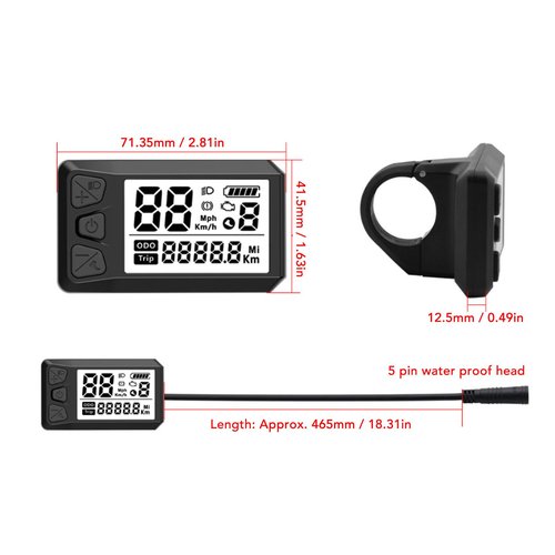 Universal Electric Cycle LCD Display Conversion Kit Control Panel with ABS Material 24 to 52V Voltage for 01 02 HD Lightweight Easy to Operate