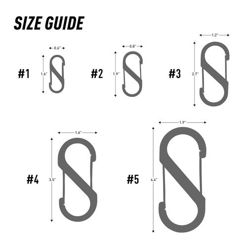 Nite Ize S-Biner Dual Carabiner Stainless Steel, Size 1, Black, 2 count (Pack of 1)