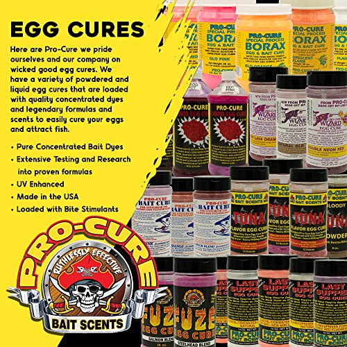 Pro-Cure Borax Egg and Bait Cure - 30 Ounce Fishing Additive Rocket Red