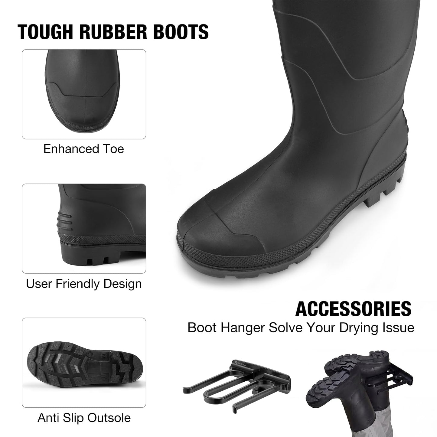 FISHINGSIR Waders for Men Waterproof Women Fishing Chest Wader with Boots