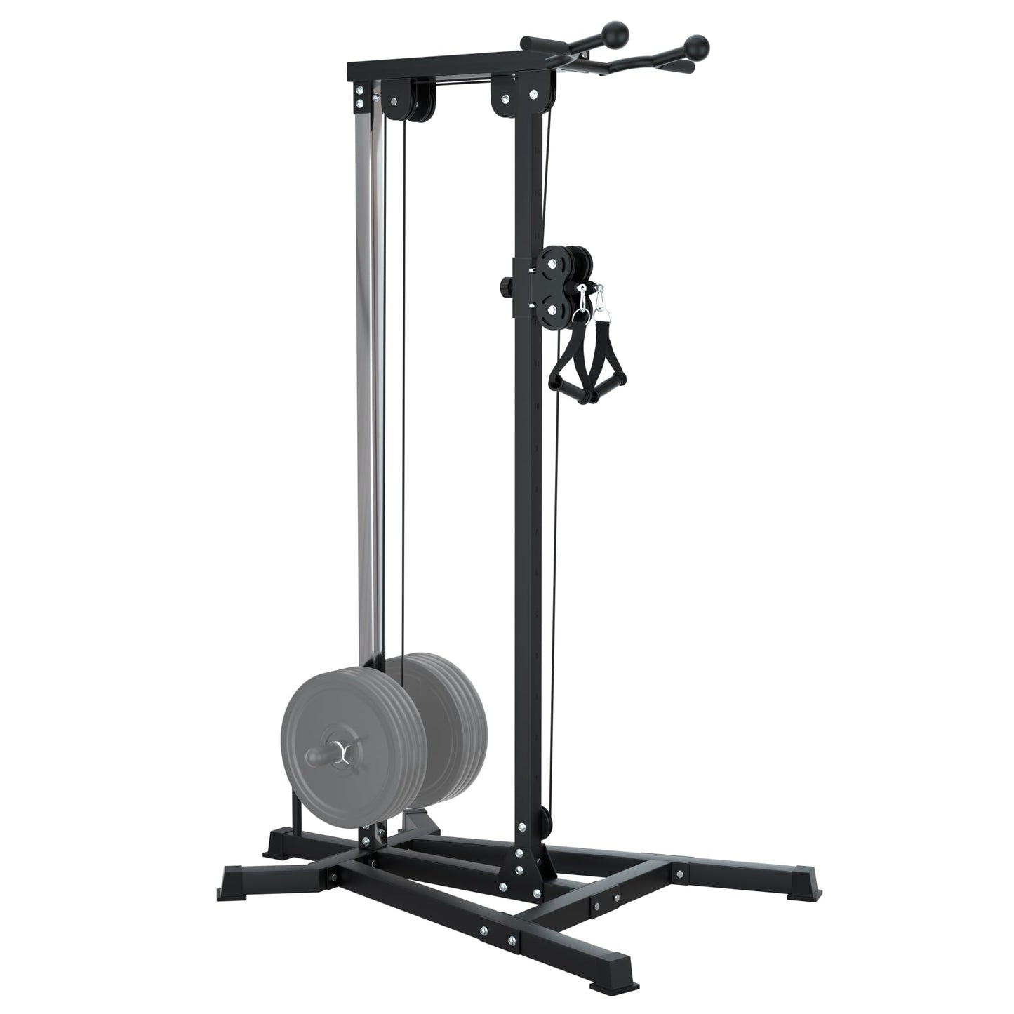 VIVITORY LAT Pull Down and Low Row Cable Machine - 16 Height Adjustable Pulley System for Full Body Workout, Maximum Weight Capacity 400lbs, Perfect for Home Gym, Includes Additional Handle