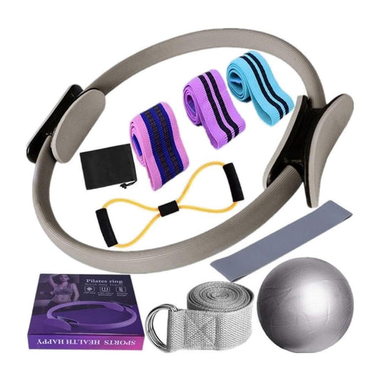 11Pcs Yoga Sets for Women Pilates at Home Equipment, Pilates Essentials Kit for Women, Magic Ring Booty Bands for Working Out Glutes Yoga Ball Resistance Band Yoga Bands for Stretching