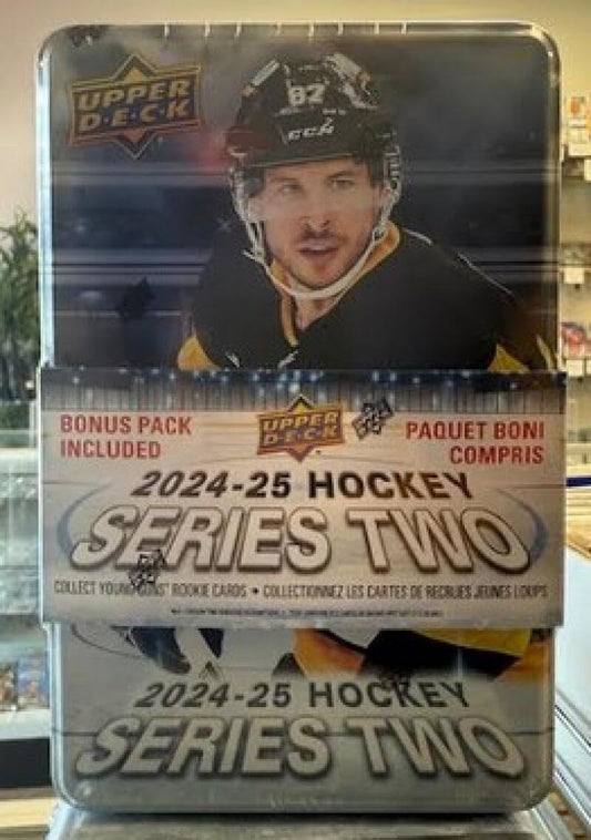 2024-25 Upper Deck Series 2 Collector's Tin FACTORY SEALED Look for Young Guns of Macklin Celebrini and Matvei Michkov