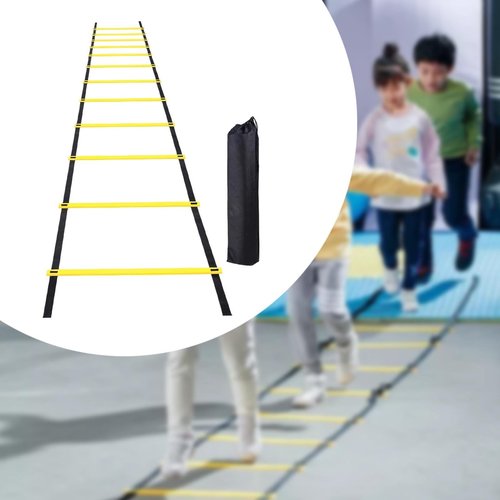 Colaxi Soccer Agility Ladder Folding Balance Multifunction Volleyball Coordination Workout Football Footwork Training Instant Set up, 6 Meters 12 Sections
