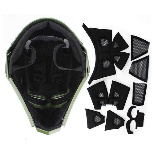 Full Face Protective Mask Tactical Airsoft Helmet with 4 Pairs Visor Goggles for Hunting Paintball Cosplay Movie Prop iMeshbean (Black)